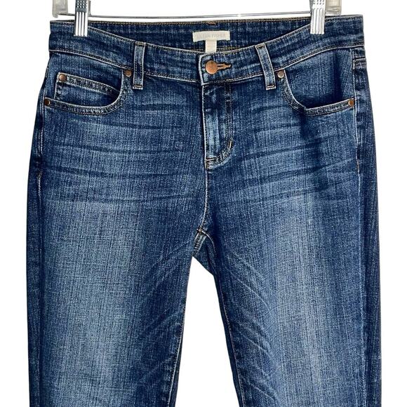 Eileen Fisher Organic Cotton Stretch Slim Jeans Sz 2 Dark Wash Sustainable Denim - Picture 3 of 8